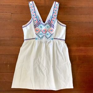 AE Aztec Embroidered Dress Criss Cross Cutout Back